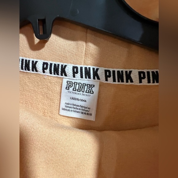 NEW NIP VS PINK Victoria Secret tan orange nude cowl neck sweatshirt L large - Picture 4 of 7